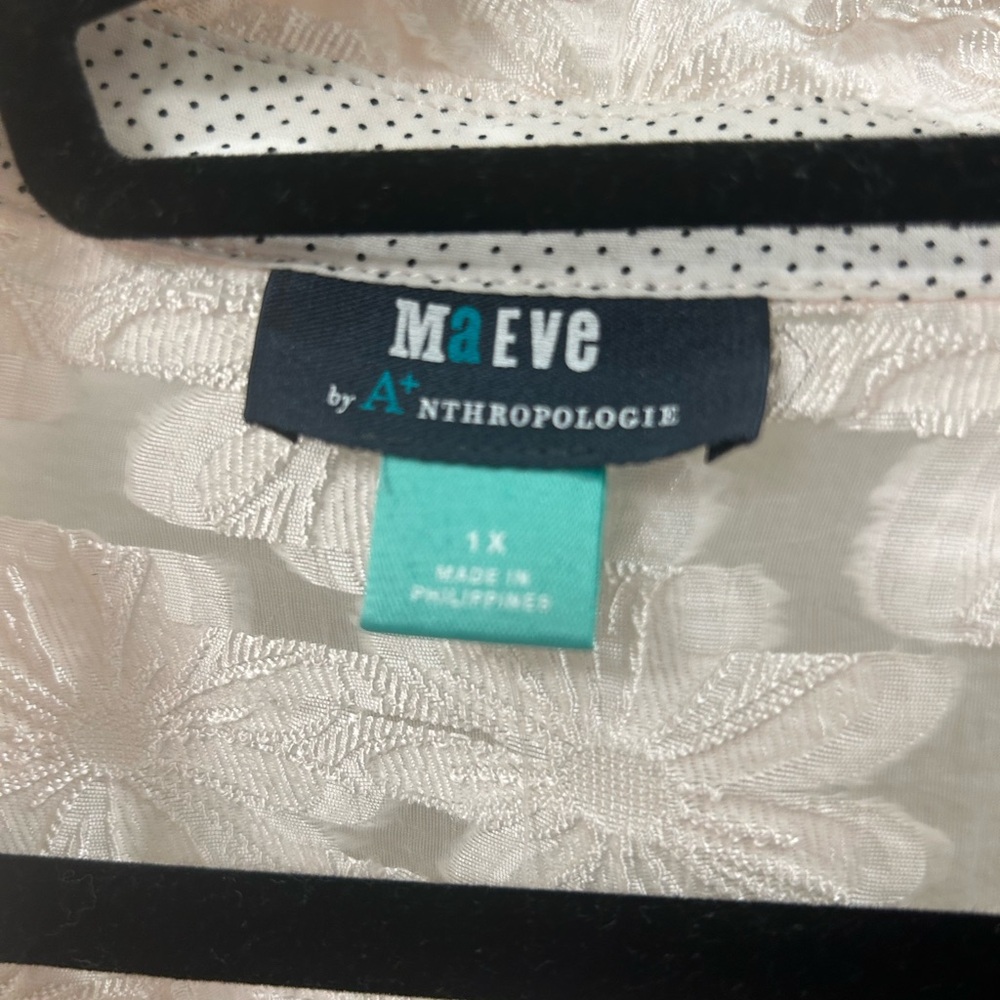 Anthropologie Maeve Cream Floral Blouse - Picture 2 of 2